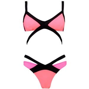 Ibiza strappy color block bikini